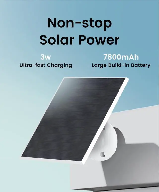 Alt view image 2 of 5 - CasaCam Solar Security Camera ^^ Outdoor Wireless, 2K+2K Dual Lens ^^ Battery Powered, Dual PIR Sensors, Auto Tracking, 2.4G/5G WiFi, Color Night Vision, No Monthly Fee, SD & Cloud Storage, WS2