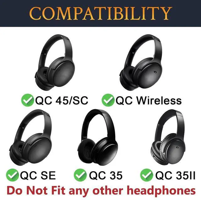 Alt view image 2 of 5 - SOULWIT Full Cooling Gel Earpads for Bose QuietComfort QC 35/QC35ii/QC45/QC SE/Quiet Comfort Wireless Over-Ear Headphones, Ear Pads Cushions Replacement with High Density Foam - Black