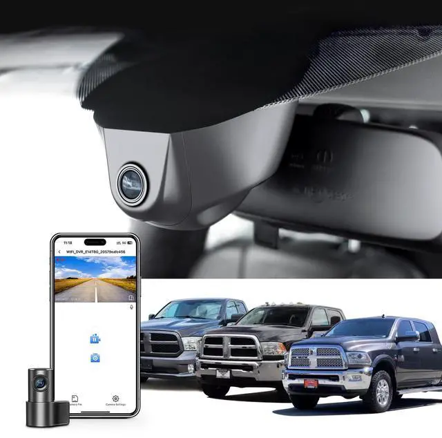 Main image of Mangoal Front 4K & Rear 1080P Dash Cam Custom for 4th Gen Dodge RAM 1500/2500/3500 2013 2014 2015 2016 2017 2018 (Model A),Check Model Carefully,UHD 2160P,WiFi & App,128GB Card