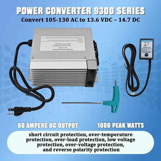 Alt view image 3 of 5 - xinghongjung PD9360 Rv Power Converter/Inverter/Charger 60Amp 120V to 12V 1000W 9300 Series Converter, Built-in Charge Wizard for RV Camper Caravans