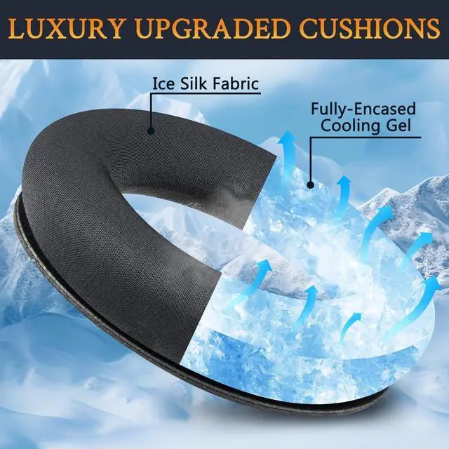 Alt view image 4 of 5 - SOULWIT Full Cooling Gel Earpads for Bose QuietComfort QC 35/QC35ii/QC45/QC SE/Quiet Comfort Wireless Over-Ear Headphones, Ear Pads Cushions Replacement with High Density Foam - Black