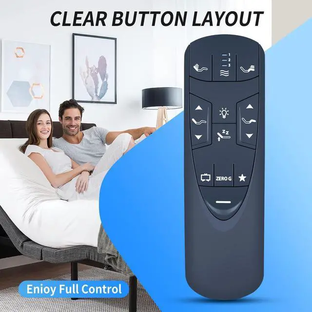 Alt view image 5 of 5 - RYQIF RF502A Replacement Remote Control for Tempur-Pedic Ergo or Ergo Extend Adjustable Bed Base Remote Control JLDK.33.01.37