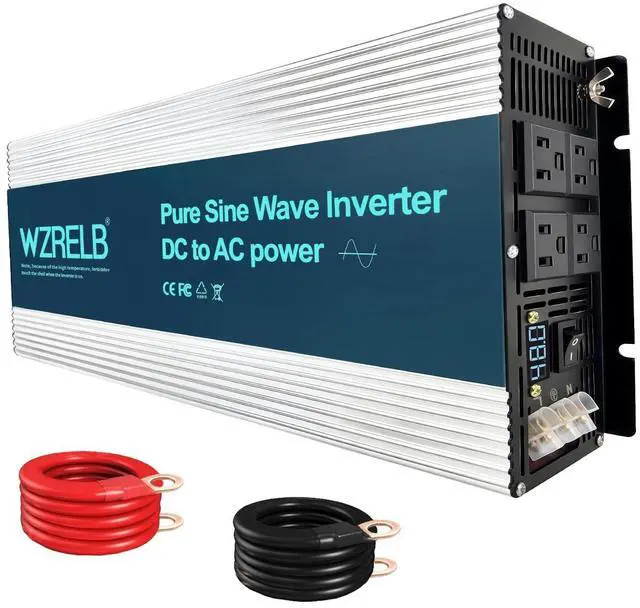 Main image of WZRELB 5000W Pure Sine Wave Inverter, Car Power Inverter 48V DC to 110V 120V AC Converter for RV, Truck, Solar, Outdoor with 4 AC Outlets, Hardwire Port, Surge 10000W, LED Display,Off-Grid