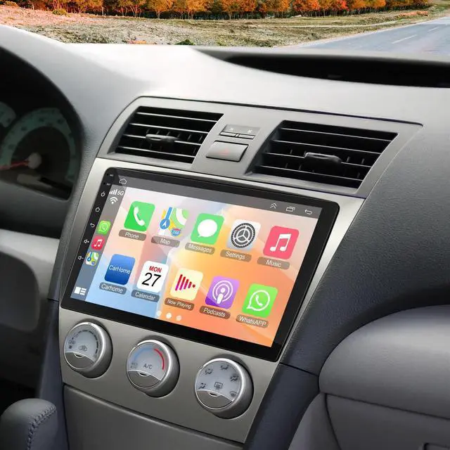Main image of Car Radio Stereo for Toyota Camry 2006-2011 with Manual AC (Without JBL Sound System), Support Wireless Carplay/Android Auto/Mirrorlink, 10 Inch QLED Touchscreen with Bluetooth,FM Radio