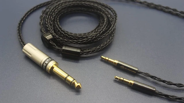 Alt view image 5 of 5 - Youkamoo 6.35mm Replacement Upgrade Cable Compatible with Hifiman Sundara, Ananda, Arya, HE400SE, HE4XX HE-400i Headphones Dual 3.5mm Male Silver Plated Braided 8.5ft/2.6m