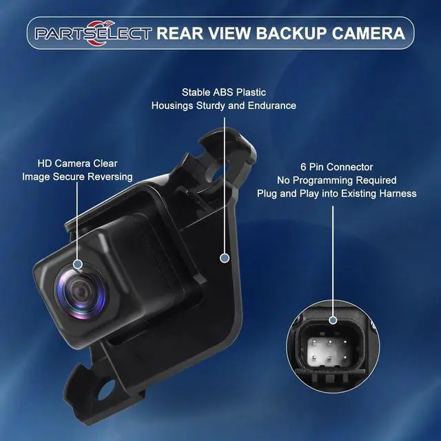 Alt view image 3 of 5 - Partselect Rear View Backup Camera Replacement for Toyota Tacoma 2017 2018 2019 2020 2021 2.7L L4 / 3.5L V6