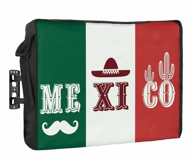 Main image of Big buy store 4th of July Outdoor TV Cover 75 Inch Mexican Flag TV Enclosure Independence Day Mexico Cactus Beard TV Covers for Outside Holiday TV Display Screen Protector with Remote Control Pocket