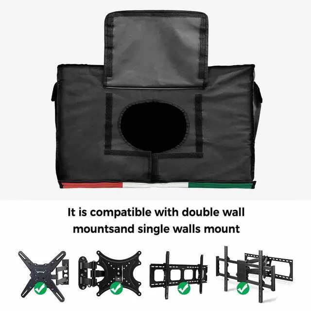 Alt view image 5 of 5 - Big buy store 4th of July Outdoor TV Cover 75 Inch Mexican Flag TV Enclosure Independence Day Mexico Cactus Beard TV Covers for Outside Holiday TV Display Screen Protector with Remote Control Pocket