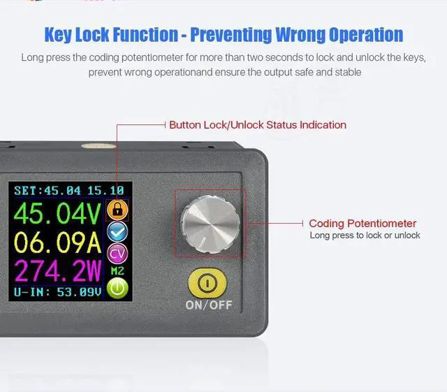 Alt view image 5 of 5 - RD DPS5020 50V 20A Constant Voltage Current DC DC Step-Down Power Supply Module Buck Voltage Converter Voltmeter (DPS5020)