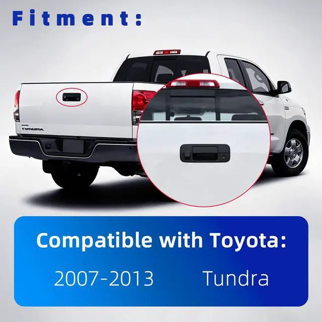 Alt view image 3 of 5 - Yongtoparts 69090-0C051 Tailgate Handle Backup Camera Kit Compatible with Toyota Tundra 2007-2013 Liftgate Latch Handle with Rear View Reverse Camera Replace OE 690900C051 TO1915119 81214