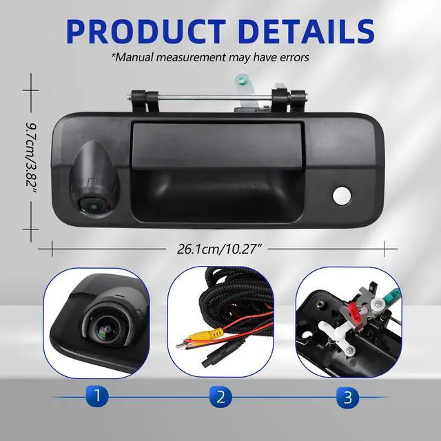 Alt view image 5 of 5 - Yongtoparts 69090-0C051 Tailgate Handle Backup Camera Kit Compatible with Toyota Tundra 2007-2013 Liftgate Latch Handle with Rear View Reverse Camera Replace OE 690900C051 TO1915119 81214