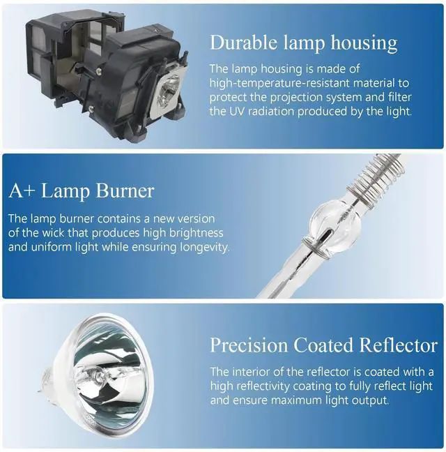 Alt view image 3 of 5 - Pazuliayi XL-2400 Replacement Projector TV Lamp Bulb for Sony KDF-55E2000 KDF-42E2000 KDF-46E2000 KDF-E42A11 KDF-E50A11 KF-E50A10 KDF-50E2010 KDF-E42A11E KF-55E200