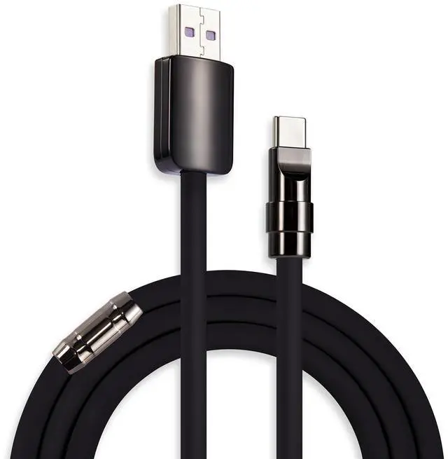 Main image of chubbycable Black Chubby Black Samurai Edition 120W USB C Cable Fast Charging Cable Durable Silicone Charger Cord Compatible with iPhone 17-15 Series iPad MacBook Airpods, USB A to Type C, 9.8FT