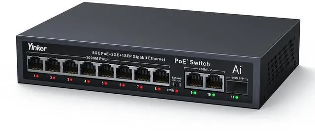 Main image of Yinker POE Network Switch 10 Ports + 1 SFP