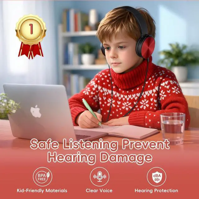 Alt view image 2 of 5 - Hengliyuan Kids Headphones for School Classroom Bulk 5 Pack,Swivel Foldable,3.5mm Jack,Wired Over Ear Headphones for Kids Children Boys Girls Teen Toddler Teachers(HLY003 5 Colors)