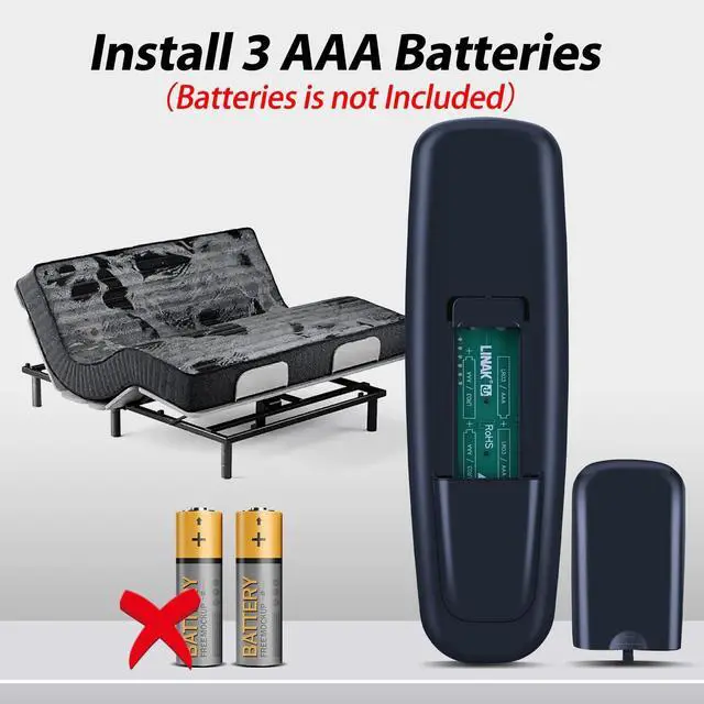 Alt view image 5 of 5 - New Bed Replacement fit for Leggett & Platt E95 Tempurpedic Ergo Raven Lifestyles S-Cape E95 Leggett and Platt Basis C3 Adjustable Bed Remote Control (Black)
