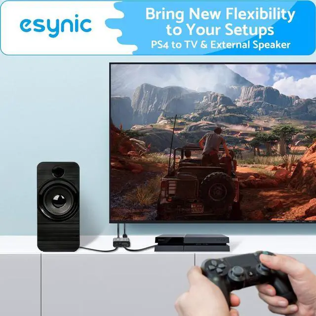 Alt view image 3 of 5 - eSynic 4K@30Hz HDMI Audio Extractor - RCA & 3.5MM Output, No Signal Loss, Play & Plug for Fire TV Stick, Speaker etc
