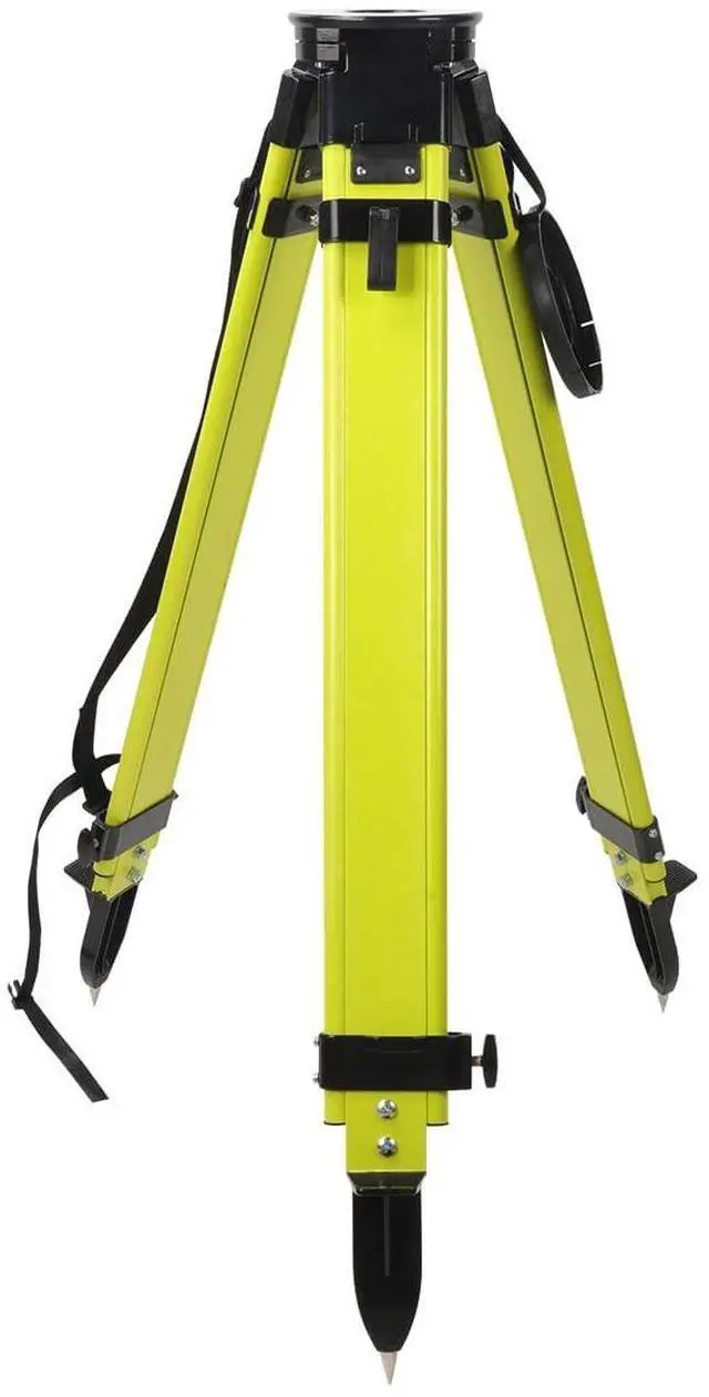Main image of Fiberglass Surveying Tripod, Heavy Duty Yellow Fiberglass and Wood Tripod with Dual Clamp and Copper Center Screw for Robotic Total Stations and Theodolite (Round Head-B)