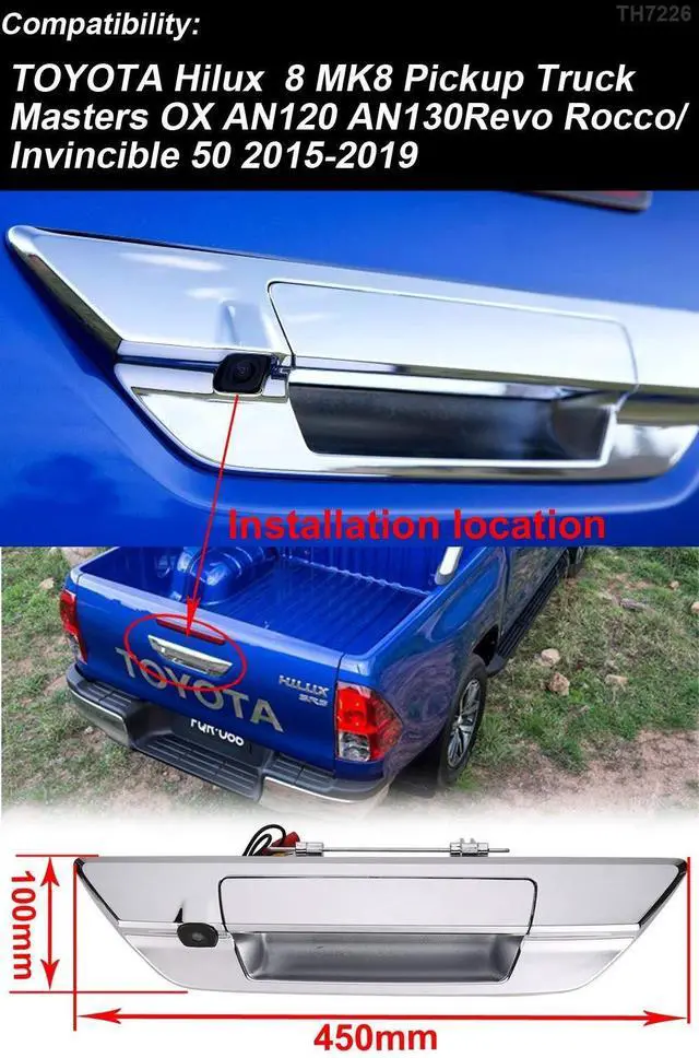 Alt view image 2 of 5 - HD CCD Car Rear View Reverse Backup Camera Parking Vehicle Trunk Handle Camera Replacement for Toyota Hilux Revo Rocco Invincible 50 2015-2019