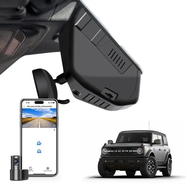 Main image of Mangoal 4K Front & 2K Rear 2 Channel HDR Dash Cam, Dual STARVIS 2 IMX678 IMX675, Fit for Ford Bronco 2021 2022 2023 2024 2026(Model A), 5GHz WiFi, GPS, Support 512GB Max(Additional Purchases)