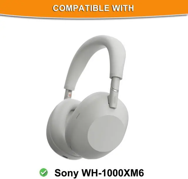 Alt view image 2 of 5 - Defean XM6 Lambskin Ear Pads Replacement Ear Cushions Compatible with Sony WH-1000XM6 Wireless Headphones,Softer Lambskin, Noise Isolation Foam (Silver)