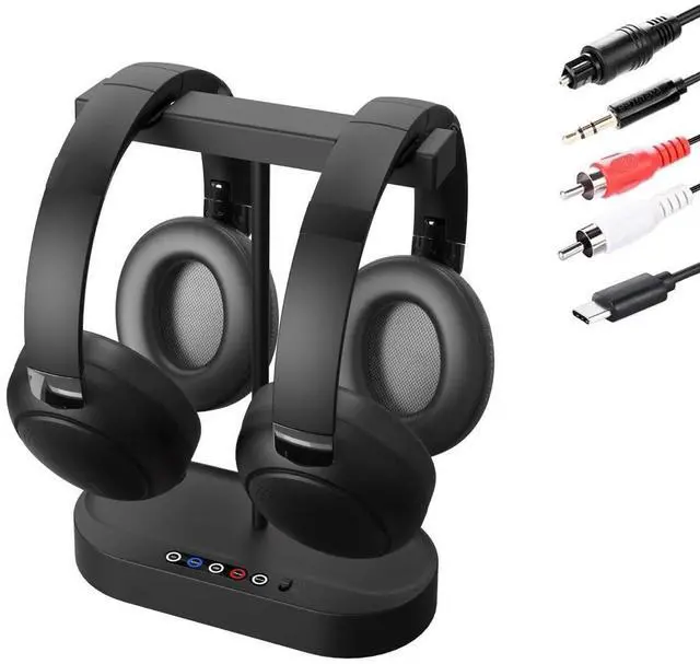Main image of Jersoon Duet - Dual 2.4GHz RF Wireless Headphones for TV Watching with Transmitter & Charging Dock, Clear Voice & Loud Volume for Seniors and the Hard of Hearing, Easy Plug & Play Setup
