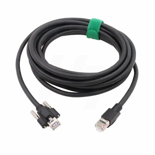 Alt view image 4 of 4 - Gigabit Ethernet Cable for Basler Daheng Point Grey Blackfly GigE Camera to Host, Cat5e RJ45 to RJ45 with Horizontal Locking Screw 5m