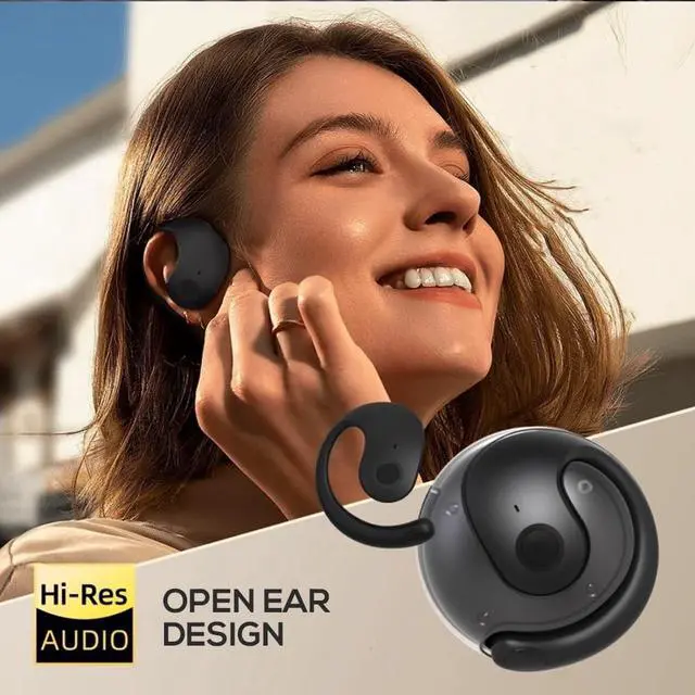 Alt view image 4 of 5 - BEVCEFCC Open Ear True Wireless Bluetooth Headphones with Earhooks Over Ear Hooks for Comfort Open Ear Buds Wireless Bluetooth Earbuds for Running Walking Workout (Black)