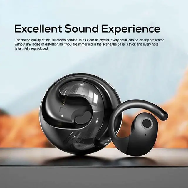Alt view image 2 of 5 - BEVCEFCC Open Ear True Wireless Bluetooth Headphones with Earhooks Over Ear Hooks for Comfort Open Ear Buds Wireless Bluetooth Earbuds for Running Walking Workout (Black)