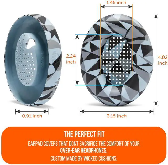 Alt view image 5 of 5 - WC SweatZ XM4 - Patented Protective Earpad Sweat Covers for Sony WH1000XM4 by WC ^^ Silicone Ear Covers for Sony WH-1000XM4 Headphones ^^ Sweatproof & Easily Washable ^^ Geo Grey