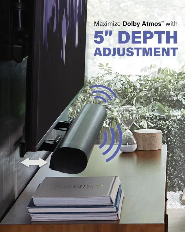 Alt view image 3 of 5 - SANUS Soundbar TV Mount for Sonos Arc & Sonos Arc Ultra Soundbar Depth Adjustable for Dolby Atmos Universal Mount for TVs 50 to 90