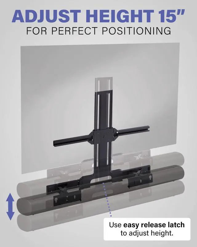 Alt view image 5 of 5 - SANUS Soundbar TV Mount for Sonos Arc & Sonos Arc Ultra Soundbar Depth Adjustable for Dolby Atmos Universal Mount for TVs 50 to 90