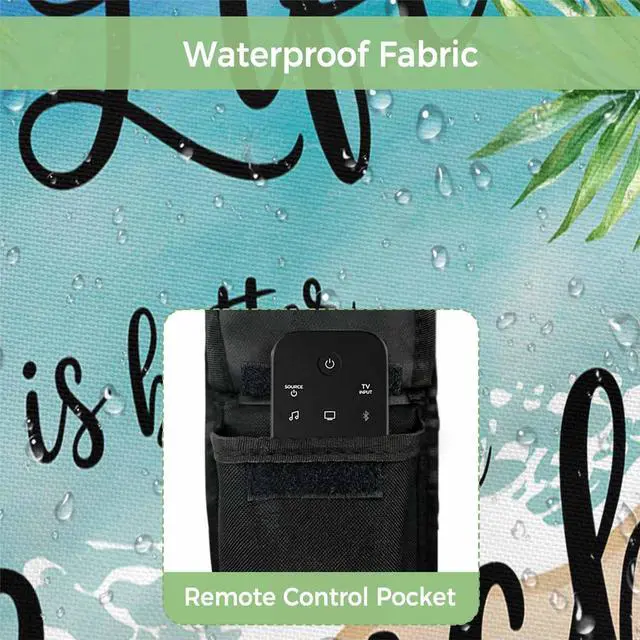 Alt view image 3 of 5 - Life Is Better at The Beach Outdoor TV Cover Waterproof Weatherproof, Palm Leaf Summer Television Covers for 30 to 32 Inch Outside TV Screen Protector Shield, 30"W x 19"H x 4.5"D