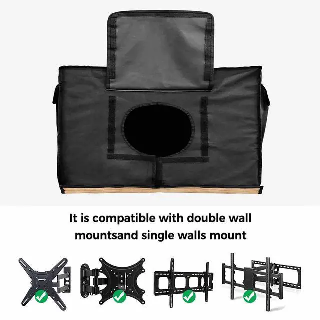 Alt view image 4 of 5 - Life Is Better at The Beach Outdoor TV Cover Waterproof Weatherproof, Palm Leaf Summer Television Covers for 30 to 32 Inch Outside TV Screen Protector Shield, 30"W x 19"H x 4.5"D