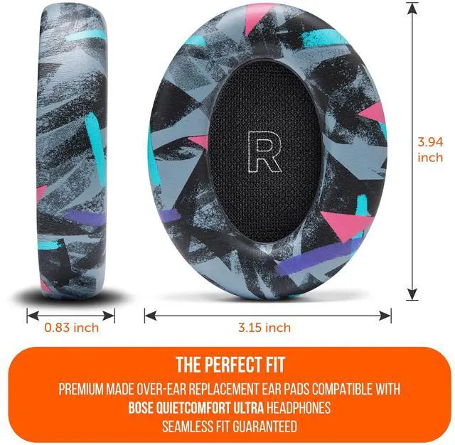 Alt view image 5 of 5 - WC PadZ QC Ultra Upgraded Replacement Earpads Compatible with Bose QuietComfort Ultra Gen 1 & Gen 2 by Wicked Cushions ^^ Enhanced Comfort, Thickness & Durability ^^ 90's Black