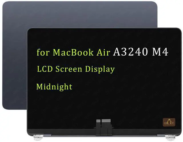 Main image of GBOLE A3240 M4 Screen Replacement for MacBook Air Retina A3240 M4 2025 Full LED LCD Screen Display Assembly Midnight