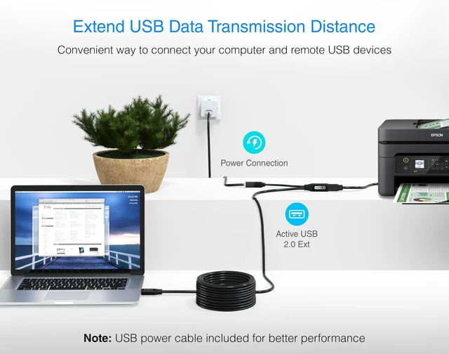 Alt view image 4 of 5 - BlueRigger Active 2.0 USB Extension Cable 75FT (480 Mbps USB Extender Cord)