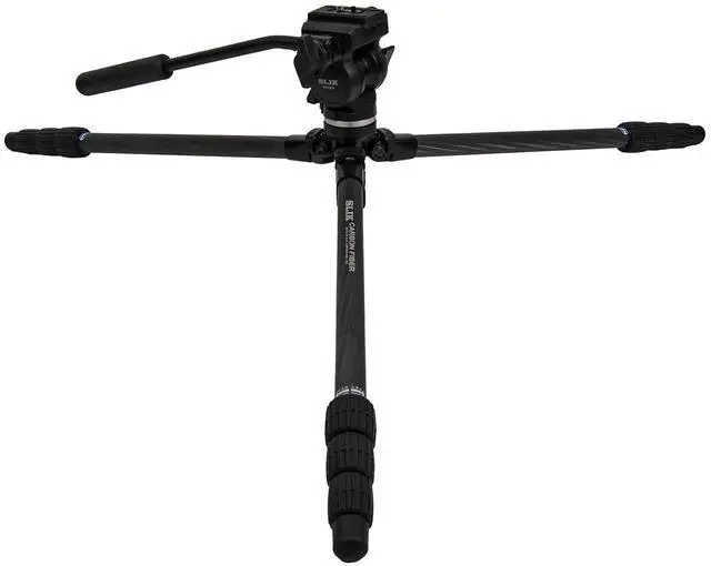 Alt view image 3 of 5 - SLIK PRO CF-634SVH520 Carbon Fiber Video Tripod with Fluid Pan Head