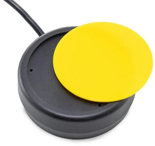 Alt view image 3 of 5 - X-keys One Button Switch Wired to 3.5mm Plug (2.5, Yellow) 12 Foot (3.6m) Cable