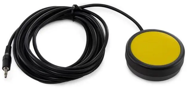 Alt view image 5 of 5 - X-keys One Button Switch Wired to 3.5mm Plug (2.5, Yellow) 12 Foot (3.6m) Cable