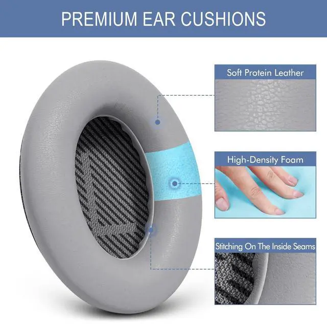 Alt view image 3 of 5 - GEVO Replacement Kit for Bose QC35 & QC35 ii (QuietComfort 35 II) Over-Ear Headphones, Ear Pads Cushions + Headband, Extra Comfort, Repair Part, Easy DIY Installation with Tool - Silver