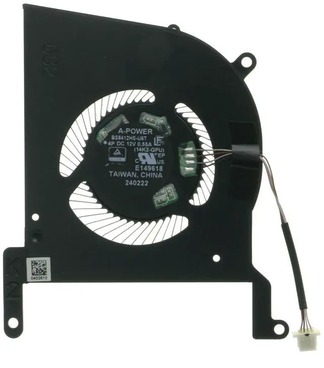 Alt view image 3 of 5 - Compatible CPU & GPU Cooling Fan for MSI 14K2 Stealth 14 AI Studio A1V A13UDX A13VE A13VF A13VG MS-14K2 ^^ Replaces BS5412HS-U6H U6L U6S U6T ^^ DC12V 0.55A 4-Pin ^^ 14K2-CPU 14K2-GPU