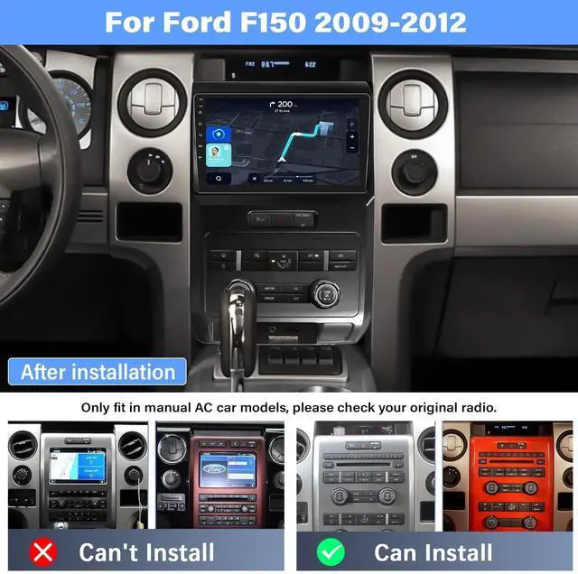 Alt view image 2 of 5 - Android 15 4G+64G Car Stereo for Ford F150 2009 2010 2011 2012 with Wireless Carplay Android Auto, 9 Inch Incell Touchscreen Car Radio GPS WiFi Bluetooth 5.0 32-EQ FM/RDS SWC Backup Cam USB+Can