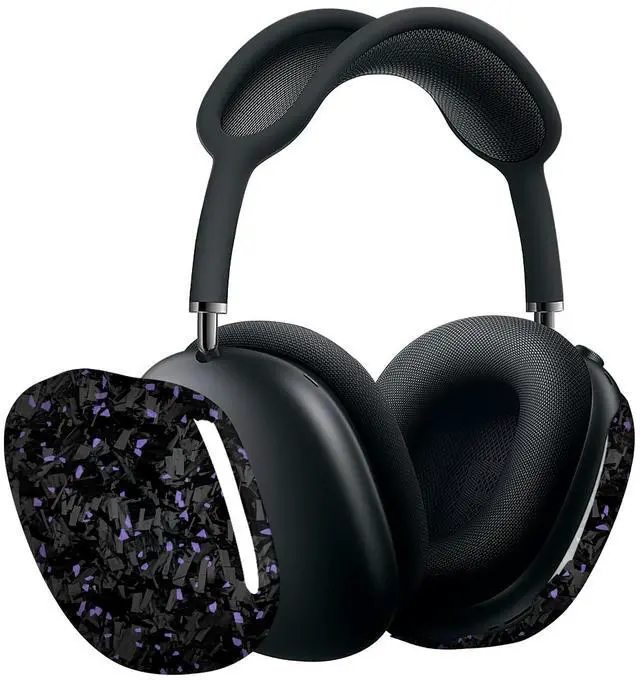 Main image of MONOCARBON Real Carbon Fiber Case for AirPods Max (2024/2020), Military-Grade Protective Hard Cover for Apple Max Headphones, Unique Forged Glossy, Scratch-Resistant, Essential Accessories-Purple