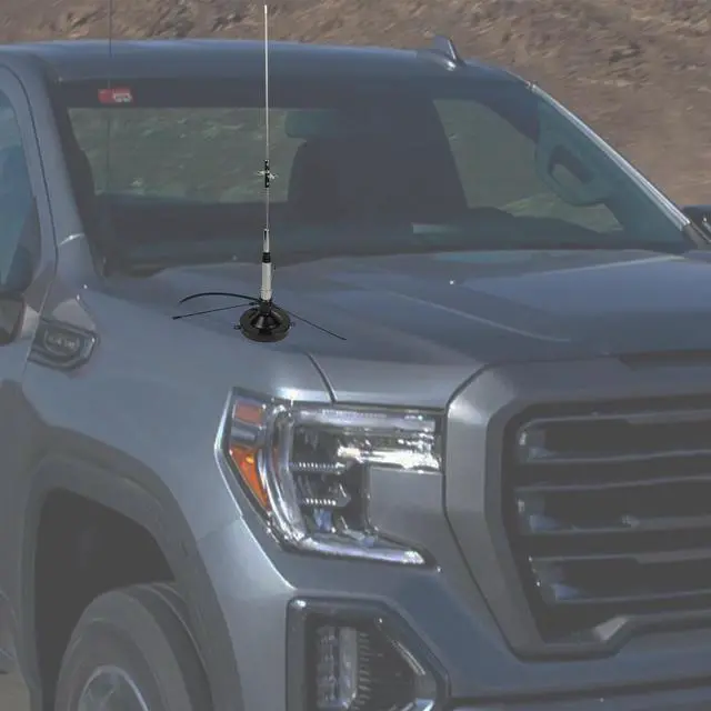 Alt view image 2 of 5 - Ham Radio GMRS Mobile Antenna Dual Band 2M & 70CM Band High Gain VHF UHF 144 430mhz w/Ground Plane Kit Magnetic Mount 13ft Cable & PL259 SMA Female for Car Pickup Truck RV Vehicle Walkie Talkie