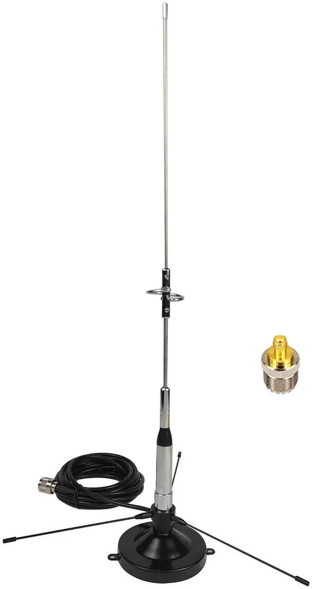 Main image of Ham Radio GMRS Mobile Antenna Dual Band 2M & 70CM Band High Gain VHF UHF 144 430mhz w/Ground Plane Kit Magnetic Mount 13ft Cable & PL259 SMA Female for Car Pickup Truck RV Vehicle Walkie Talkie