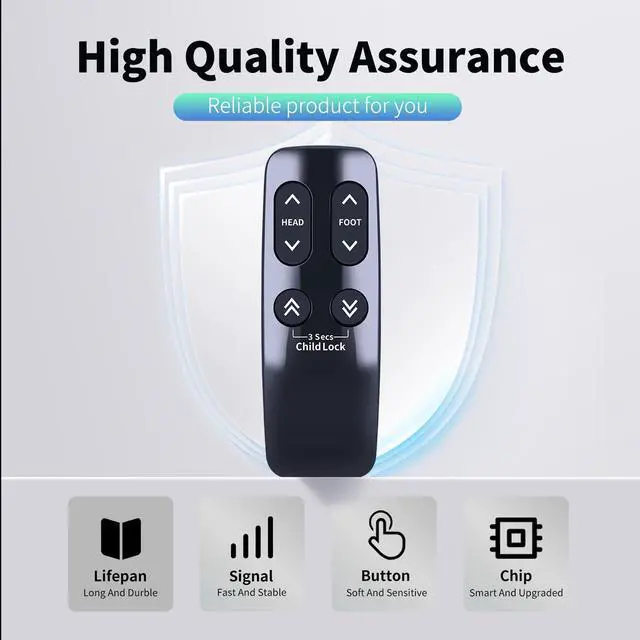 Alt view image 3 of 5 - HZIME New Replacement Remote Control Compatible for Serta Linak HC12BL0011-02 HC10BL Adjustable Bed Base, Beautyrest Simple Motion Control Box TD33