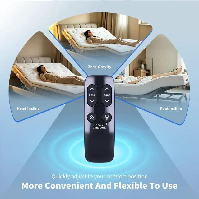 Alt view image 4 of 5 - HZIME New Replacement Remote Control Compatible for Serta Linak HC12BL0011-02 HC10BL Adjustable Bed Base, Beautyrest Simple Motion Control Box TD33