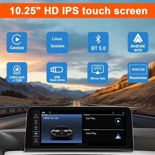 Alt view image 4 of 5 - YEEHUNG CarPlay Screen for BMW F30 F31 F32 F33 F34 F35 F20 F21 F22
