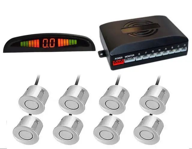 Alt view image 2 of 4 - MACHSWON Car Front and Rear reversing Radar kit, led Buzzer Alarm 8 Sensor Front and Rear Parking Sensor Prompt